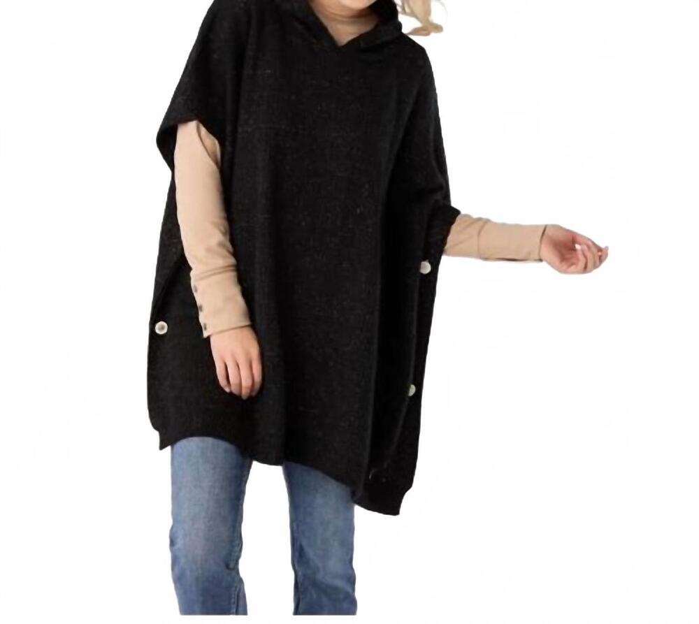 NEW COCO + CARMEN tindra hooded pullover in black lurex